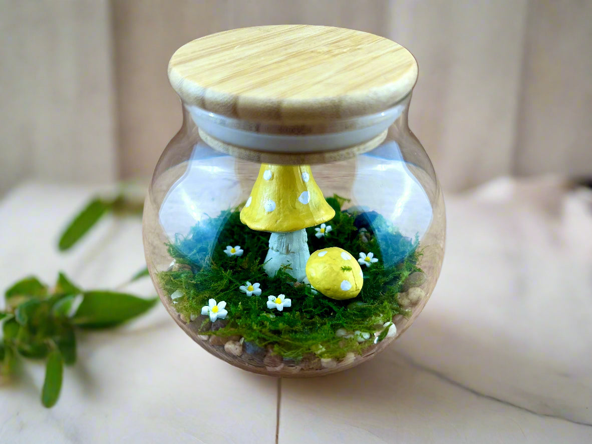 Yellow Mushroom Terrarium