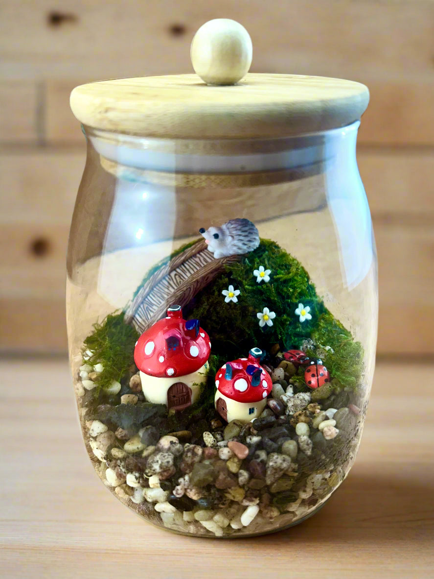 Hedgehog's Hill on Mushroom Mountain Terrarium