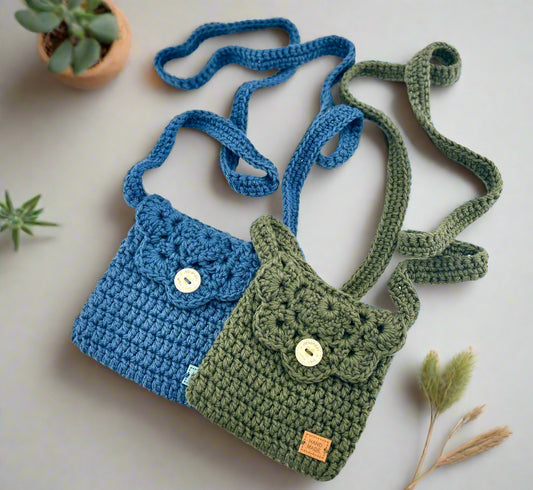 Small Handmade Crocheted Bohemian Bag