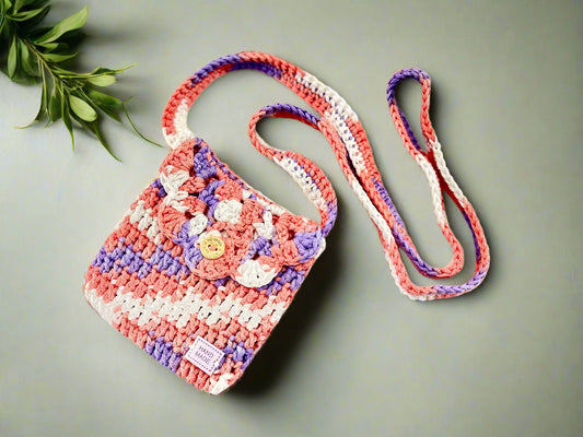 Small Handmade Crocheted Bohemian Bag
