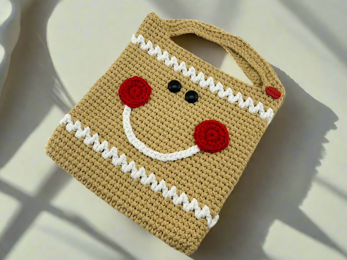 Handmade Crocheted Bohemian Bag - Gingerbread