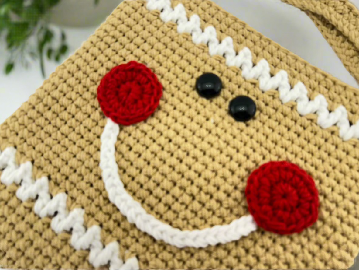 Handmade Crocheted Bohemian Bag - Gingerbread